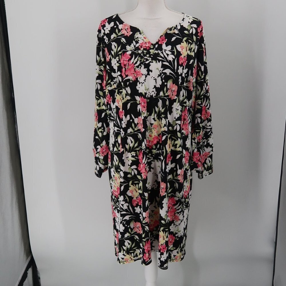 NY Collection Women's Long Sleeve Floral Dress Size 2X NWT